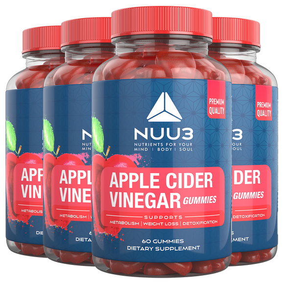 Nuu3 - Apple Cider Vinegar Gummies (4 Bottle) - Nuu3