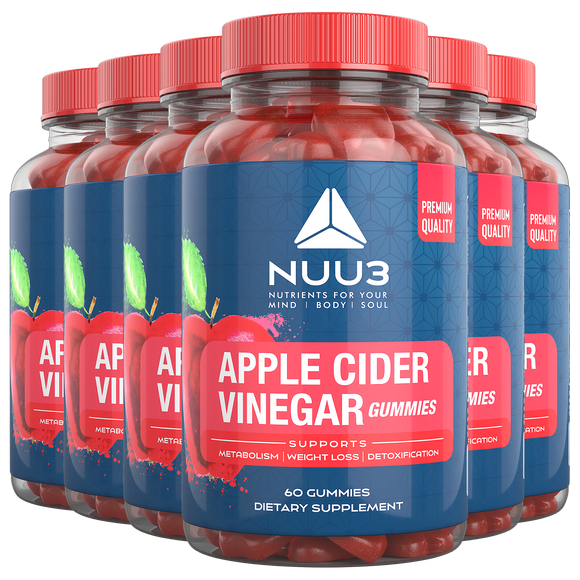 Nuu3 - Apple Cider Vinegar Gummies (6 Bottle) - Nuu3